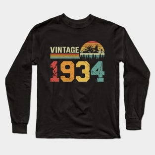 Vintage 1934 Retro Classic 90th Birthday Gift Long Sleeve T-Shirt